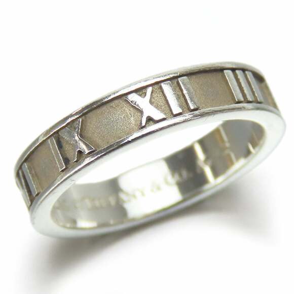 Tiffany Ring Atlas Silver 925 Approx. 3.2g Narrow Roman Numerals Women's TIFF...